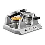 Waring Commercial WW250X Double Side by Side Belgian Waffle Maker, Coated Non Stick Cooking Plates, Produces 50 Waffles Per Hour,120V, 2400W, 5-20 Phase Plug