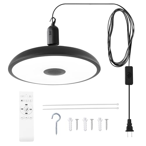 HOREVO Plug in Pendant Light Hanging Light Fixture for Kitchen Island 18W Farmhouse Adjustable Pendant Lighting with Color Change for Kitchen, Bar, Sink, Dining Room, Bedroom, Living Room, Entryway.