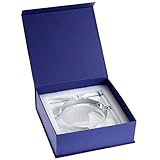 Juvale Glass Crystal Ashtray with Cut and 4 Slots for Cigars, Luxury Square Cigarette Holder for Men, Home, Office, Desk, Tabletop Decoration, Gift Box (7x7x1.5 Inches)