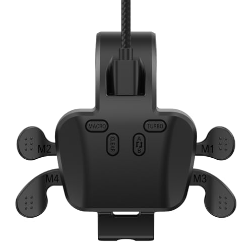 GMVOX Plug and Play Back Paddles for PS-5 Controller, 4-Button Back Button Attachment with Programmable, Turbo, Key Mapping Functions, Compatible with PS5 Console, PC, Mac, Android TV(Black)