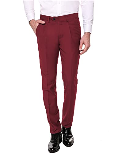 COOFANDY Men's Christmas Pants Flat Front Dress Pants No Iron Premium Casual Pants