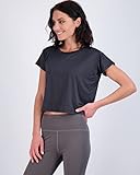 Real Essentials 5 Pack: Womens Crop Top High Waist Quick Dry Fit Active Wear Yoga Workout Athletic Running Gym Exercise Ladies Short Sleeve Crew Neck Moisture Wicking Tees T-Shirt Summer - Set 6, L