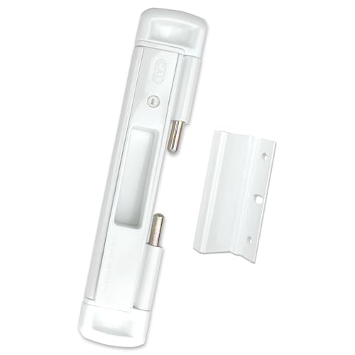 Double Bolt Lock for Sliding Glass Doors - Newly Patented - Advanced Technology to Keep Your Family Safe and Secure - High Security Lock - Virtually Burglar Proof (White)