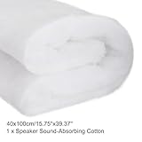 uxcell Speaker Sound-Absorbing Cotton Polyester Fiber Interior Insulation DIY HiFi Replacement 40x100cm White