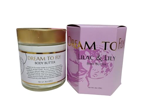 WFG WATERFALL GLEN SOAP COMPANY, LLC, Dream to Fly body butter, lilac and lily of the valley, shea butter, all over body moisturizer