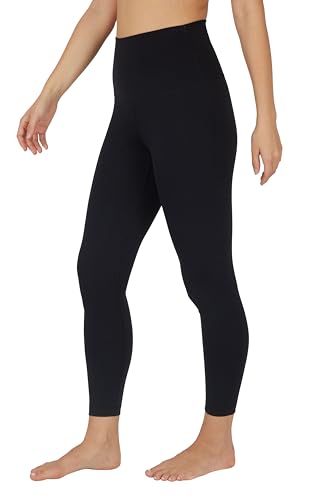 Yogalicious High Waist Squat Proof Lux Ankle Leggings for Women - Classic Black - Medium