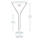 StonyLab 2-Pack Glass Heavy Wall Funnel Borosilicate Glass Funnel, Short Stem 100mm Diameter, 100mm Stem Length