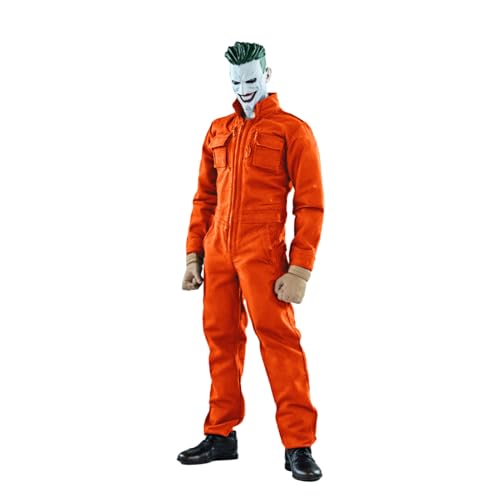 LINZHEAXY 1/12 Action Figure Clothes,Jumpsuit for 6 inch Male Action Figures,6 inch Miniature Clothing Suits,1:12 Scale Workwear Jumpsuit. (Red-Orange)