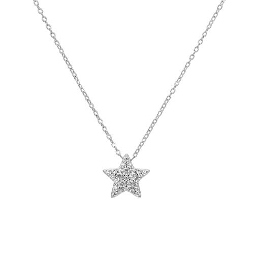 Heart Made of Gold CZ Star Pendant Necklace (Silver)