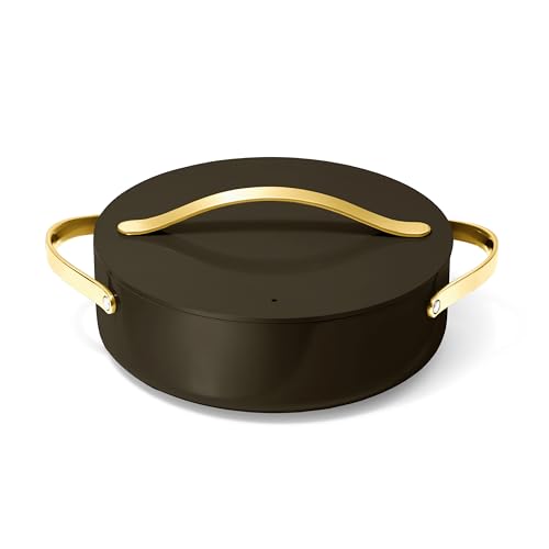 Caraway Rondeau - 6 Qt Non-Stick Pan with Lid - Free From Forever Chemicals - Perfect for Searing, Braising, & Roasting - Black