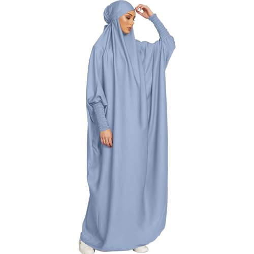 Jazvano Abaya Dress for women 1pc Eid Jilbab Muslim Prayer Clothes Islamic Modest Abayas Arabian Dubai Salah Robe Muslim Jilbab