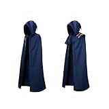 Regenboog Adult Elven Cloak with Hood,Renaissance Cloak for Men,Women Men,Medieval Cape Women,Adults Renaissance Costume Adults,Navy Blue,XL