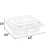 Peohud 50 Pack Clear Bento Snack Containers, 4 Compartment Food Storage Containers, Reusable Meal Prep Containers, Plastic Divided Bento Boxes with Lids for Lunch, Work, Travel