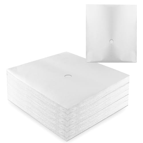 Ireer 100 Pcs Fryer Filter Paper Envelope Style 18.5 x 20.5 Inch, 1.5 Inch Hole 1 Side Grease Deep Fryer Cooking Oil Filter, Ideal for Commercial Cafes, Hotel, Restaurants, Food Trucks