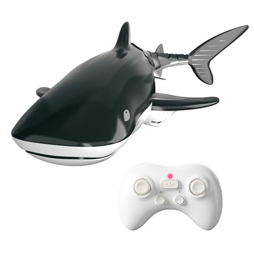 Bennol 2.4Ghz Remote Control Whale Shark Toys for Boys Kids, 1:18 Scale High Simulation Whale Shark for Pool, Electric RC Whale Shark Fish Birthday Christmas Toys for 4 5 6 7 8 9 Year olds Boys Girls