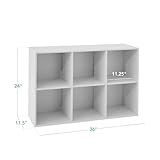 Best Choice Products 6-Cube Storage Organizer, 11in Shelf Opening, Bookcase, Display Shelf, Customizable w/ 3 Removable Back Panels – White