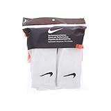 NIKE Unisex Performance Cushion Crew Socks with Bag (6 Pairs), White/Black, Medium