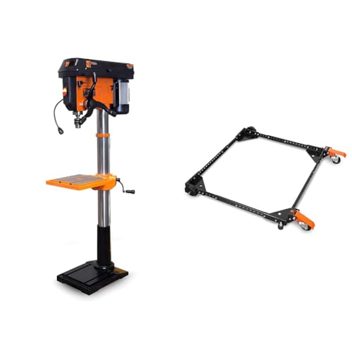 WEN 4227T 13-Amp 12-Speed Floor Standing Drill Press Bundle with MB500 500-Pound Capacity Mobile Base for Tools and Machines