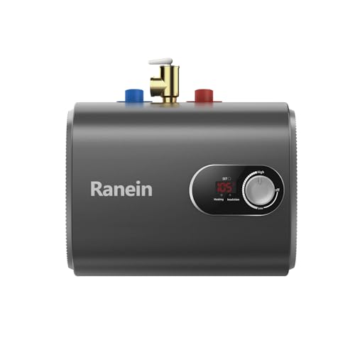 Ranein 2.5 Gallon Electric Mini Tank Water Heater, 120V 1440W Point of Use Small Instant Updated Model Hot Water Heater, Under Sink, Wall or Floor Mounted, for Under Sink, RV, and Compact Spaces