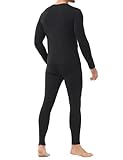 Winvote 3 Pack Thermal Underwear for Men Long Johns Fleece Lined Soft and Warm Set Base Layer for Cold Weather Black-Black-Black L