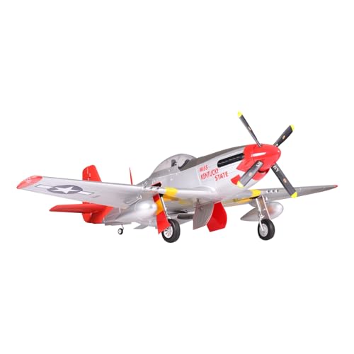 Fms Rc Planes for Adults Remote Control Airplane P-51 Mustang Red Tail RC Airplane 6CH 1700mm (66.9") Wingspan with Flaps LED Retracs PNP(No Radio, Battery, Charger) Warbird