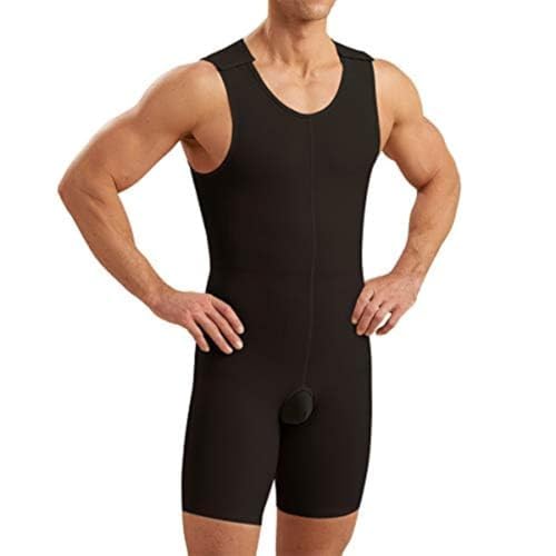 MARENA MB2 Zipperless Men’s Sleeveless Bodysuit - Post Surgery Compression Garment Black, Medium