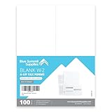 Blank 2024 W2 4 Up Tax Forms, 100 Employee Sets, Compatible with QuickBooks Online, Ideal for E-Filing, Works with Laser or Inkjet Printers, 100 Sheets and 100 Self Seal Envelopes