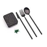 Outlery Reusable Travel Cutlery Set with Case - Portable Silverware Camping Utensils with Collapsible Fork, Knife, and Spoon for Camp and Travel