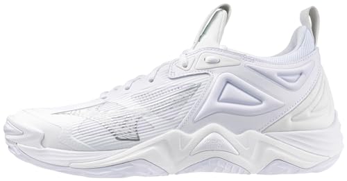 Mizuno Wave Momentum 3 Men's Volleyball Shoe, White-Silver, 13