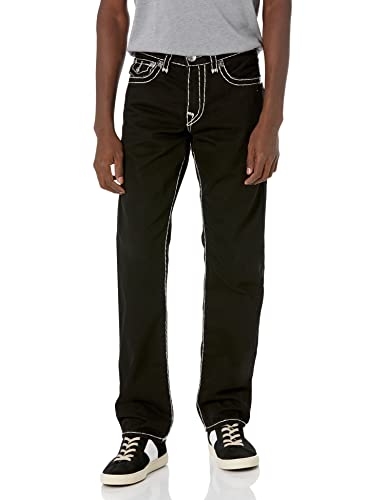 True Religion Men's Ricky Super T Straight Leg Jean, Body Rinse Black, 33