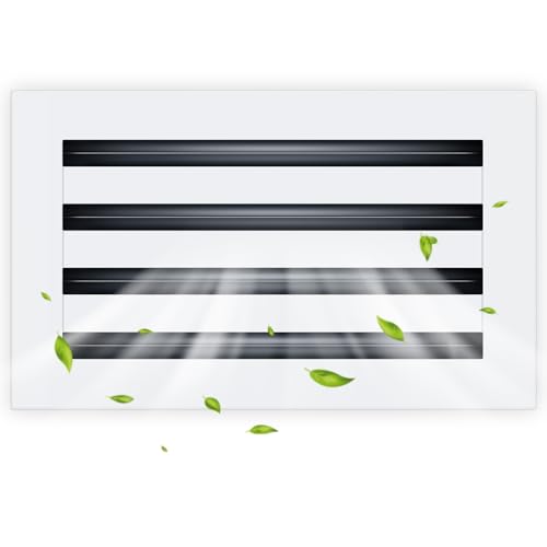 FA-STAR Clean Modern AC Vent Cover 14 x 8 (Duct Opening Cutout) - Decorative White Air Vent - Standard Linear Slot Diffuser - Register Grille for Ceiling, Walls & Floors - All Aluminium