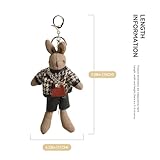 jiesinlov Kawaii Bag Pendant Keychain Dolls, Cute Trend Bunny Bag Charms, Purse DIY Remodeling Accessories(Brown Bunny)