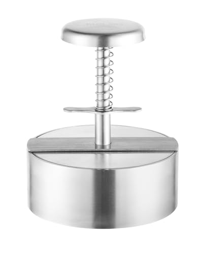 Brigii 304 Stainless Steel Burger Press - 4.5" Hamburger Patty Maker, Heavy Duty Stainless Steel Burger Press for Ground Beef, Burgers (Dishwasher Safe & Rustproof)