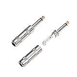 HSP-HSWITI Audio 1/4" TS Plug, 6.35mm Heavy Duty TS Mono Male Solder Jack Connector for Speaker/Guitar/Microphone Cables -5 Pack