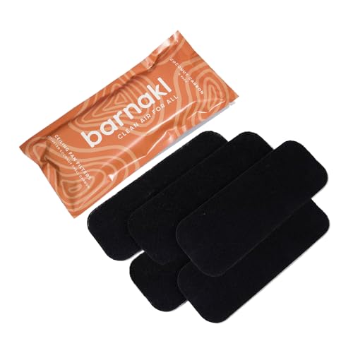 Barnakl Ceiling Fan Filters | Activated Coconut Shell Carbon Ceiling Fan Blade Filters for Common Household Contaminants | Easy-Stick Universal Fit, Unscented (5-Count)