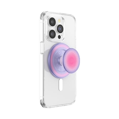 PopSockets PopGrip for MagSafe, Magnetic Phone Grip & Stand, Swappable Top, Secure Grip for iPhone MagSafe Cases, Kickstand for Hands-Free Viewing, Wireless Charging Compatible - Aura