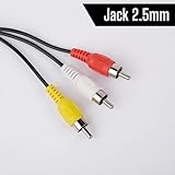 Connector and Terminal 2.5mm Mini Stereo Aux Jack Male to 3 RCA Audio AV Video Equipment | in-Out Cable Plug Component Adapter (1.5m/5ft)