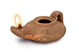 Herodian - Biblical Classic with Handle - Replica Ancient Clay Oil LAMP & Certificate of Authenticity Hanukkah-Judaica/Christian Gift