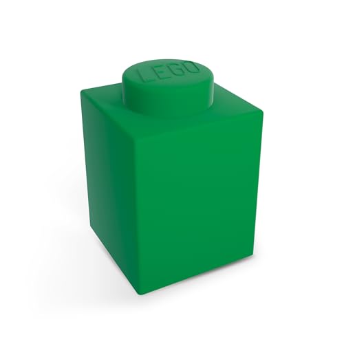Lego 1x1 Brick Silicone Night Light - Green, 3" x 3" x 4.5", Ages 6+ (LP40) Portable Flexible Night Light for Kids Teens Bedroom Gaming Room Home Decor