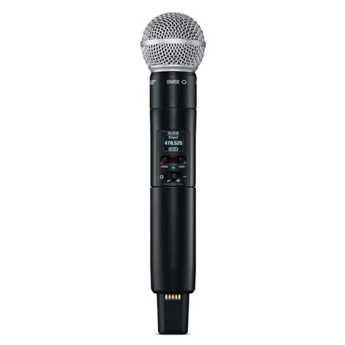 Shure SLXD2/SM58 Handheld Transmitter with SM58 Vocal Mic Capsule - for use with SLX-D Digital Wireless Microphone Systems, Receiver Sold Separately | G58 Band (SLXD2/SM58=-G58)