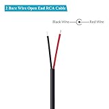 Fancasee (2 Pack 6 ft Speaker Wire RCA Female Plug Jack Connector Adapter to Bare Wire Open End Audio Video RCA Cable for Amplifier Receiver Speakers