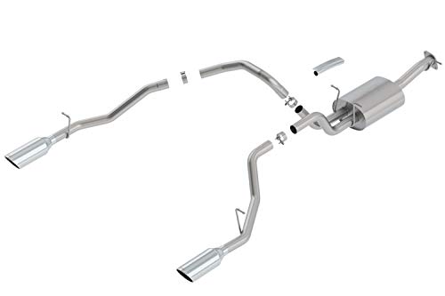 Borla 140758 Exhaust System ; Touring Cat Back System; T-304 Stainless Steel; With Mufflers; 3" Diameter To 2.5": Single Exhaust Dual Exit; 5" Single Round Rolled Angle-Cut Polished