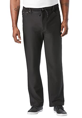 KingSize Men's Big & Tall 5-Pocket Relaxed Fit Denim Look Sweatpants - 8XL, Black