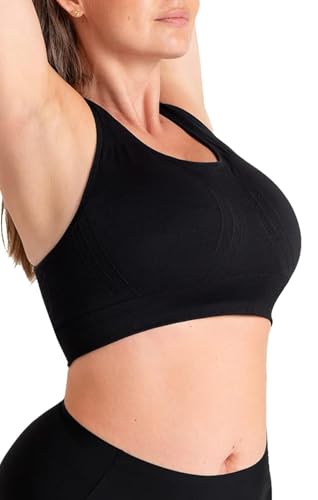 SHAPERMINT Sports Bras for Women - Workout Bras for Women, Plus Size Sports Bra, Workout Tops for Women High Support Black