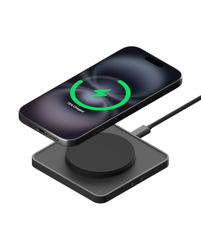 Mous- MagSafe Wireless Charger 15W Qi2 Certified Fast Charging Pad, Compatible with iPhone 16/15/14/13/12 Series and Airpods - Matte Black