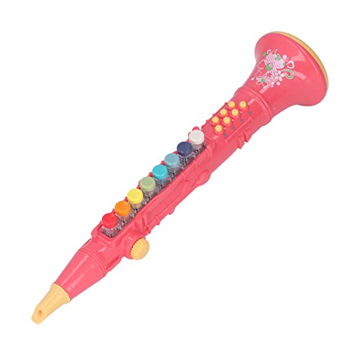 Clarinet Toy Children Musical Instrument Simulation Instrument Clarinet with Lights Volume Adjustable(Red)