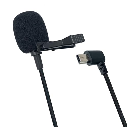 SPTSSWET Lavalier Microphone Compatible with GoPro Hero 3 4 3+ Mini USB Stereo External Mic with 10 Pin Jack,Black 5ft
