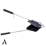 AnNafi® Sandwich Maker | Sandwich Press Grill For Gas/Stove | Non Stick Hand Toaster Pan For Hot & Crisp Grilled Cheese Sandwiches & Cubano | Easy to Use Cast Iron Flying Saucer For Outside Campfire