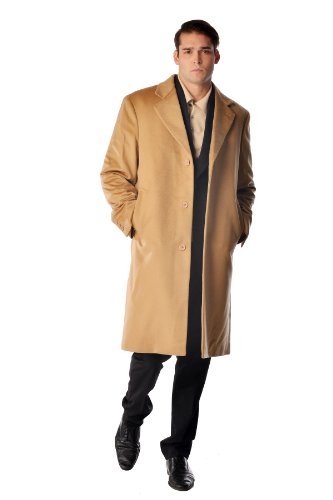 Cashmere Boutique 100% Pure Cashmere Knee Length Overcoat Men – Lightweight, Soft & Warm Top Coat Men