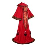 Foyacos Adult Queen Padme Amidala Costume Women Red Dress Queen Fullset (red, L), Large